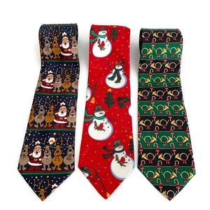 New Christmas Ties Holiday Assortment of 3